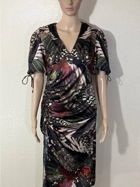 AllSaints Safiya Gene Butterfly Floral Midi Dress, Asymmetrical and beautiful!